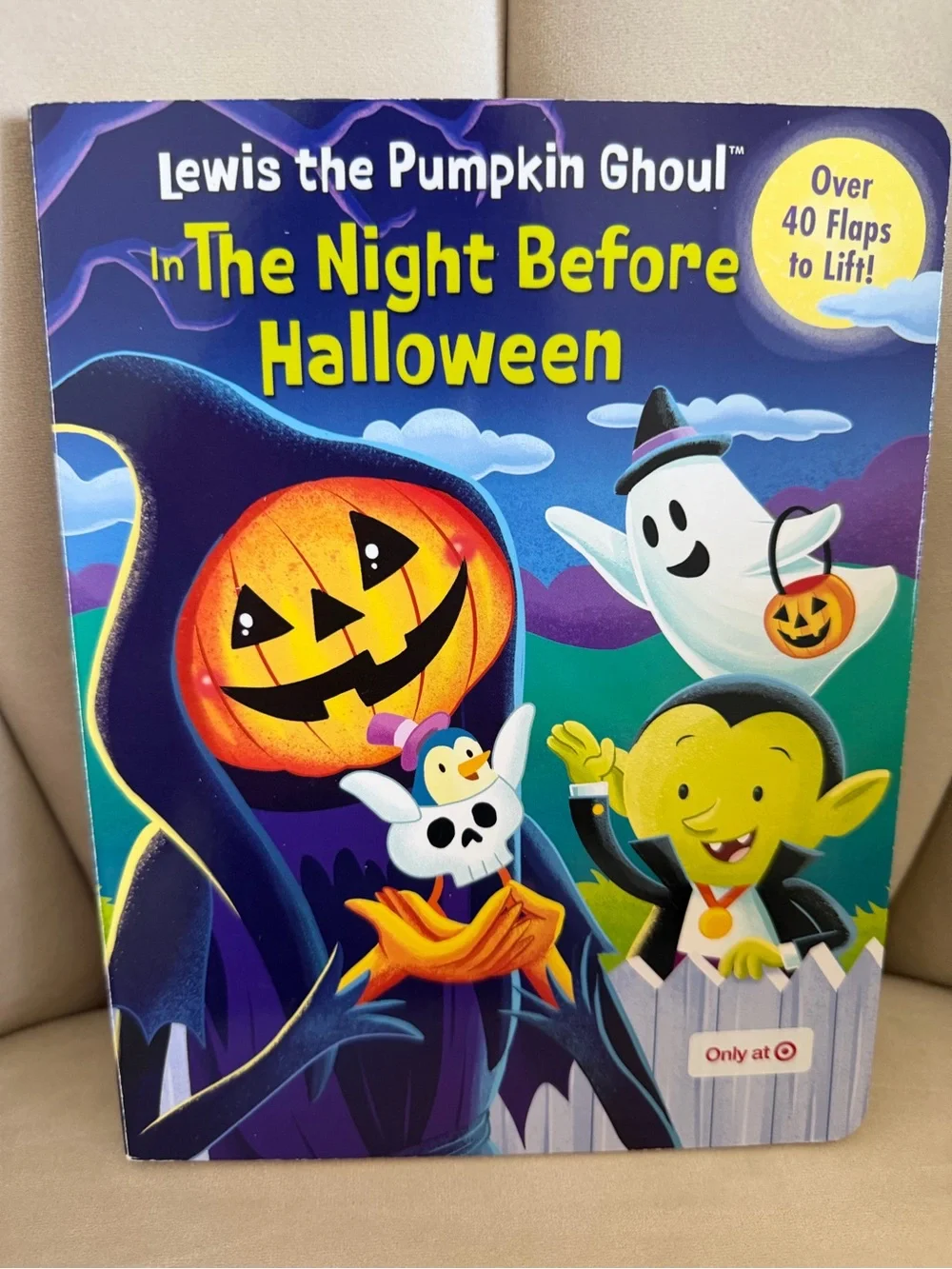 Lewis the Pumpkin Ghoul Kids Halloween Lift The Flap Book Hardcover Pumpkin